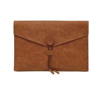 YDHSIKK Cartella portadocumenti a busta Borsa, Portadocumenti in pelle A4, organizer for documenti aziendali, grande capacità, multicolore, 34x24x2,5 cm(Brown)