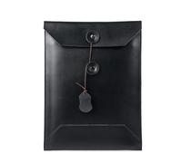 YDHSIKK Cartella portadocumenti a busta Borsa, Portadocumenti in pelle con coulisse, borsa for computer, nero, 37x27x0,5 cm