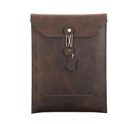 YDHSIKK Cartella portadocumenti a busta Borsa, Portadocumenti in pelle formato A4, colore caffè, cartella portadocumenti retrò, organizer for ufficio, viaggio, tablet, laptop