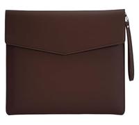 YDHSIKK Cartella portadocumenti a busta Borsa, Portadocumenti in pelle PU, cartella portadocumenti, organizer, multicolore, 345x250mm(Brown)