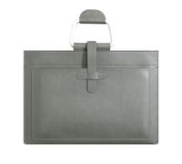 YDHSIKK Cartella portadocumenti a busta Borsa, Portadocumenti in pelle PU grigio 253x360 mm for documenti, biglietti, passaporti, carte