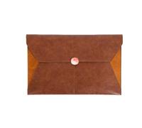 YDHSIKK Cartella portadocumenti a busta Borsa, Portadocumenti in pelle PU, organizer for cartelle portadocumenti, multicolore 235x352mm(Brown)