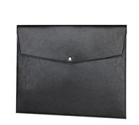 YDHSIKK Cartella portadocumenti a busta Borsa, Portadocumenti in pelle PU, organizer for file, 230x319 mm, multicolore, confezione da 2(Black)