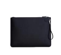 YDHSIKK Cartella portadocumenti a busta Borsa, Portafoglio portadocumenti in pelle, portadocumenti, cartella portadocumenti A4, multicolore, 24,8x34,5 cm(Black)