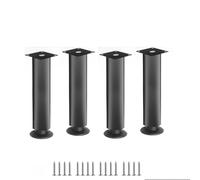 YDHSIKK gambe mobili Gambe da tavolo regolabili in acciaio inossidabile for casa, ufficio, bagno, cucina, set di 4 piedini di supporto rotondi for mobili, divani, con viti, 150 mm(Black,150mm(5.9in))