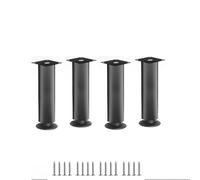 YDHSIKK gambe mobili Gambe da tavolo regolabili in acciaio inossidabile for casa, ufficio, bagno, cucina, set di 4 piedini di supporto rotondi for mobili, divani, con viti, 150 mm(Black,100mm(3.9in))