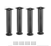 YDHSIKK gambe mobili Gambe da tavolo regolabili in acciaio inossidabile for casa, ufficio, bagno, cucina, set di 4 piedini di supporto rotondi for mobili, divani, con viti, 150 mm(Black,200mm(7.9in))