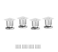 YDHSIKK gambe mobili Gambe da tavolo regolabili in acciaio inossidabile for casa, ufficio, bagno, cucina, set di 4 piedini di supporto rotondi for mobili, divani, con viti, 150 mm(Silver,38mm(1.5in))