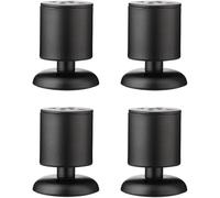 YDHSIKK gambe mobili Gambe for tavoli for mobili pesanti Gambe for mobili Altezza regolabile Supporto rotondo in acciaio inossidabile Portante 250 kg Cuscinetto in gomma Divano(Black,20cm)