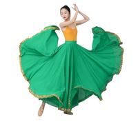 YDHSIKK Gonna da Danza del Ventre, Gonna Lunga a Pendolo da 720 Gradi, 13 Colori, Gonna Lunga da zingara, for la Pratica delle Ballerine(Green,L Length 95CM)