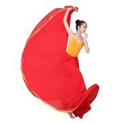 YDHSIKK Gonna da Danza del Ventre, Gonna Lunga a Pendolo da 720 Gradi, 13 Colori, Gonna Lunga da zingara, for la Pratica delle Ballerine(Red,S Length 85cm)