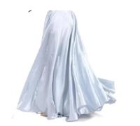 YDHSIKK Gonna da Danza del Ventre, Gonna Lunga da Ballo Grande da 720 Gradi, Costume Tribale da zingara, da Donna, in Raso, for Danza del Ventre, Lunga e Ampia(Silver,Hemline 540 L 80cm)