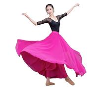 YDHSIKK Gonna da Danza del Ventre, Gonna Lunga in Chiffon a Doppio Strato in Chiffon, gonne estive da Spiaggia, Viola, Verde, Bianco(Rose Red,XL)