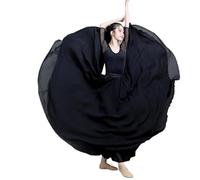 YDHSIKK Gonna da Danza del Ventre, Gonna Lunga in Chiffon a Doppio Strato in Chiffon, gonne estive da Spiaggia, Viola, Verde, Bianco(Black,XS)