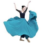 YDHSIKK Gonna da Danza del Ventre, Gonna Lunga in Chiffon a Doppio Strato in Chiffon, gonne estive da Spiaggia, Viola, Verde, Bianco(Green Blue,S)