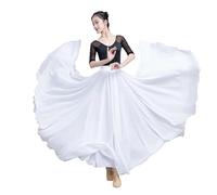 YDHSIKK Gonna da Danza del Ventre, Gonna Lunga in Chiffon a Doppio Strato in Chiffon, gonne estive da Spiaggia, Viola, Verde, Bianco(White,L)