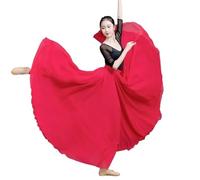 YDHSIKK Gonna da Danza del Ventre, Gonna Lunga in Chiffon a Doppio Strato in Chiffon, gonne estive da Spiaggia, Viola, Verde, Bianco(Red,XL)