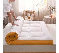 YDHSIKK griglia a Carbone Pieghevole Portatile, griglia ba Coprimaterasso futon Giapponese 10 cm Multicolore Diverse Misure(White+Orange,150 * 200cm)