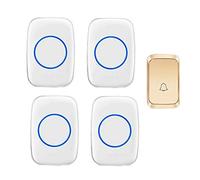 YDHSIKK Kit campana porta Campanello con funzione di memoria, 58 suonerie, 4 livelli di volume, LED, portata 300 m, confezione da 5 multicolore.(Gold)