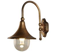 YDHSIKK Lampada da Parete in Metallo, Lanterna da Parete con Attacco E27/E26, Paralume in Vetro Trasparente, Stile Fattoria(Marr)