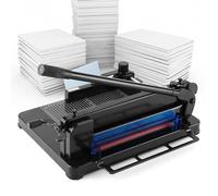 YDHSIKK Macchina di Piegatura Manuale di punteggio della c Taglierina Professionale for Carta Resistente, ghigliottina, capacità di Taglio 400 Fogli, 12 Pollici, Bianco e Nero(Black)