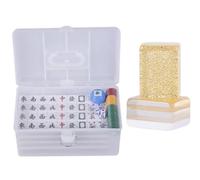 YDHSIKK Mah Jong Con 144 tessere impegnate Mahjong domestico con scatola di plastica(Gold,40mm)