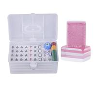 YDHSIKK Mah Jong Con 144 tessere impegnate Mahjong domestico con scatola di plastica(Pink,37mm)