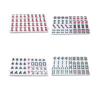 YDHSIKK Mah Jong Con 144 tessere incise Gioco Mahjong portatile da viaggio for famiglie Mahjong(36mm)