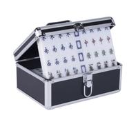 YDHSIKK Mah Jong Con Mahjong Box 144 tessere numerate Mah jong cinese(Black,36mm)