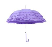 YDHSIKK Ombrello Ombrello Pizzo, Ombrello Decorazione matr Ombrello da Sposa in Pizzo con Manico Lungo Multicolore(Purple a)