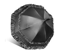 YDHSIKK Ombrello Ombrello Pizzo, Ombrello Decorazione matr Ombrello da Sposa in Pizzo con Manico Lungo Multicolore(Black B)