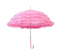 YDHSIKK Ombrello Ombrello Pizzo, Ombrello Decorazione matr Ombrello da Sposa in Pizzo con Manico Lungo Multicolore(Pink a)