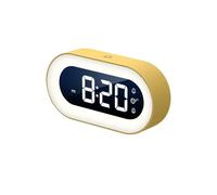 YDHSIKK Orologio da Parete Sveglia Digitale con Ricarica USB, Musica, Doppio Allarme, Luce Notturna, Orologio da Tavolo con Regolazione Continua, 15,2x7,7x3,8 cm, Multicolore(Yellow)