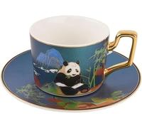 YDHSIKK Set di tazze e piatti Tazza da caffè e piattino in ceramica, set da tè for adulti e donne(Grün)