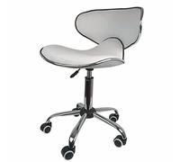 YDHSIKK sgabelli Sgabello da salone regolabile in altezza idraulico, girevole a 360°, 5 ruote in pelle PU multicolore(White)