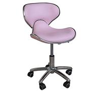 YDHSIKK sgabelli Sgabello da salone regolabile in altezza idraulico, girevole a 360°, 5 ruote in pelle PU multicolore(Pink)