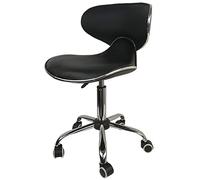YDHSIKK sgabelli Sgabello da salone regolabile in altezza idraulico, girevole a 360°, 5 ruote in pelle PU multicolore(Black)