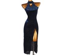 YDHTIZ Abito da ballo latino senza maniche abito da ballo latino senza maniche abiti da ballo senza schienale per costumi da allenamento salsa samba tango, C, XL