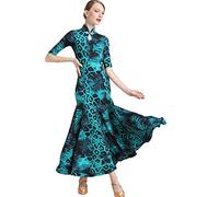 YDHTIZ Costume da ballerina da valzer, tango, flamenco, Foxtrot, vestito da performance, Blu, S