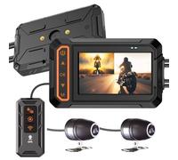 ydi Dash Cam Anteriore e Posteriore 1080P per Moto, Impermeabile Moto Doppia Grandangolare 155 Gradi Fotocamera con Schermo da 3 Pollici, Wi-Fi, GPS, Telecomando a Filo, Monitor di Parcheggio