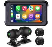 YDI Dash Cam Impermeabile per Moto, con Wireless CarPlay e Android Auto, Schermo Tattile IPS da 5'', Telecamera Anteriore e Posteriore HD 1080P, TPMS, Bluetooth, Wi-Fi, GPS, Fino a 256 GB
