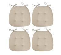 YDIJFLL Set 4 Cuscini per sedie da Cucina con Lacci,Confortevole Cuscini Coprisedia da Cucina per Cuscini Coprisedia da Cucina,Comodo Cuscini per Interno ed Esterno(Size:43x41x35cm,Color:Beige)