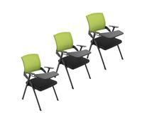 YDkjwjw 3 PCS Sillas de Conferencia Apilables, Silla de Oficina Plegable con Brazo abatible para Tablet Sillas de Oficina Apilables con Asiento Respaldo Ergonómico para Sala de Formación