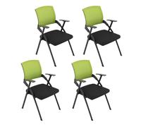 YDkjwjw 4Pcs Apilable Plegable Silla De Oficina Plegable Silla De Escritorio Con Respaldo De Malla Transpirable, Grueso Cojín Del Asiento Silla De La Sala De Conferencias