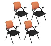YDkjwjw 4Pcs Apilable Plegable Silla De Oficina Plegable Silla De Escritorio Con Respaldo De Malla Transpirable, Grueso Cojín Del Asiento Silla De La Sala De Conferencias