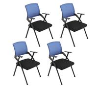 YDkjwjw 4Pcs Apilable Plegable Silla De Oficina Plegable Silla De Escritorio Con Respaldo De Malla Transpirable, Grueso Cojín Del Asiento Silla De La Sala De Conferencias