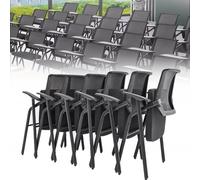 YDkjwjw 6 Pcs Apilable Sala De Conferencias Sillas Con Brazo De La Tableta, Plegable Silla De Oficina Plegable Silla De Escritorio De Malla De Respaldo Y Los Brazos Para La Conferencia