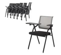 YDkjwjw 6Pcs Mesh Respaldo Alto Sillas con Brazos Tablet para Conferencia Reunión Recepción de Invitados, Diseño Ergonómico Silla Nido para Conferencia Sala de Espera