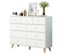 YDkjwjw Cassettiera Con 5/9 Cassetti, Cassettiera In Legno, Mobiletto Portaoggetti Moderno For Soggiorno, Sala Da Pranzo(Warm White,120x32x90cm)