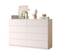 YDkjwjw Cassettiera In Legno Con 8 Cassetti, Mobiletto Portaoggetti In Legno, Cassettiera Moderna, Organizer For Corridoio, Camera Da Letto(Cream white,100 * 40 * 98cm)